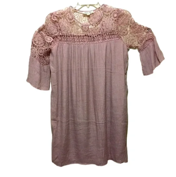 Indigo Rose Dresses | Indigo Rose Maternity Dress Tunic Size S Soft Pink Color Roomy Beautiful Crochet | Color: Pink | Size: S | Turquoiserainsb's